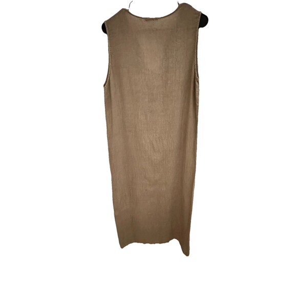 Laura Gotti Womens Linen Maxi Dress Sleeveless Slit Lightweight Sand Size Large - Picture 5 of 5